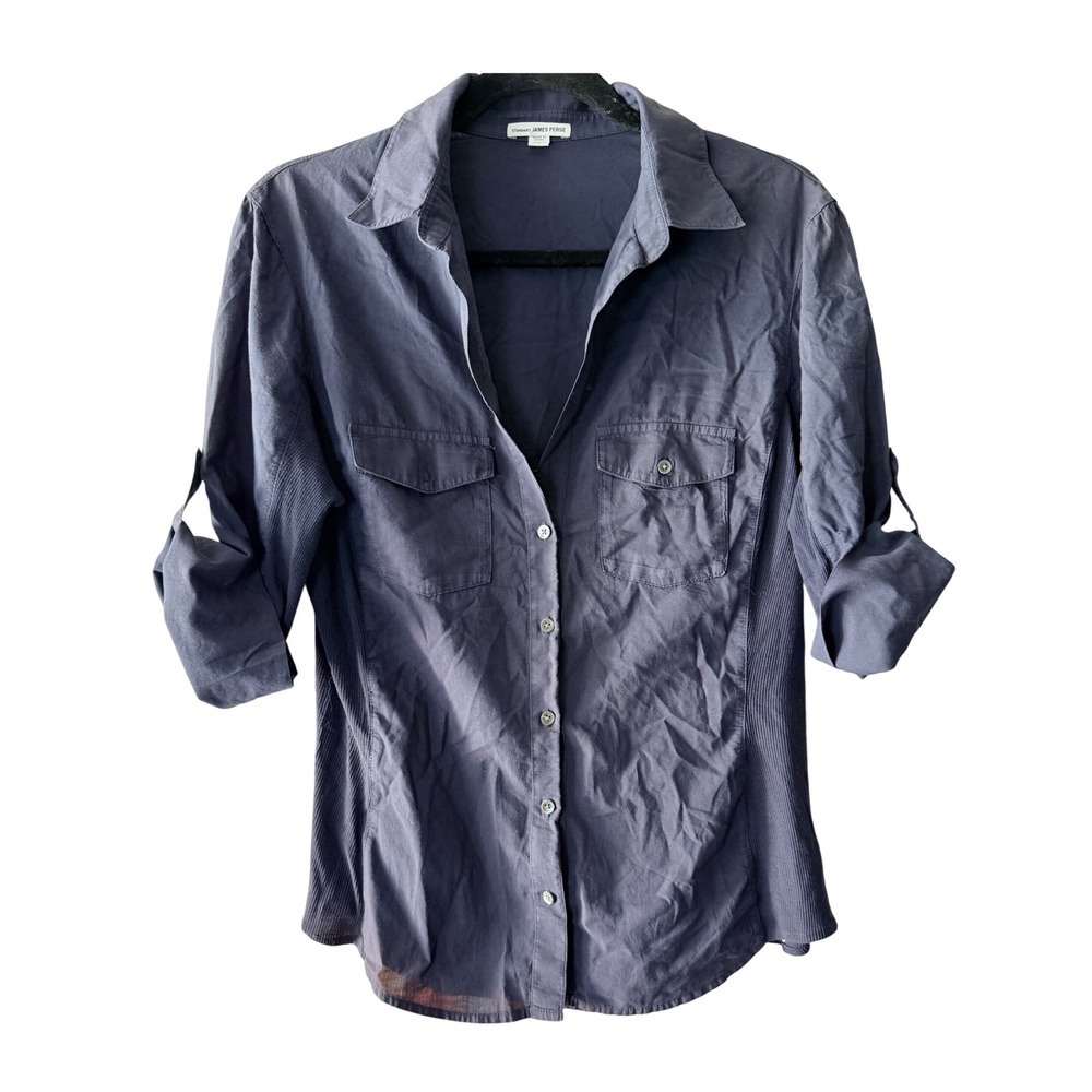 James Perse Standard Button Down Utility Shirt Size 4